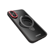 MICRODIA CRYSTAL RING Matte Protective iPhone Case with Kickstand - Graphite Elegance